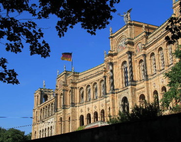 Bavarian Parliament, or the Maximileneum, sits in Munich, just across the Isar