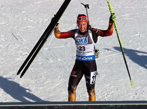 Laura Dahlmeier at Biathlon WC 2015 Nové Město