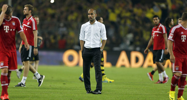 Left flat-footed and confused: Pep Guardiola.
Photo: DPA