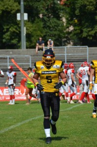 Another excellent afternoon for Garrett Andrews (2TDs). Photo: Munich Cowboys