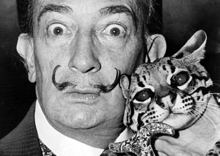 Salvador Dali with his ocelot. Photo: Wikipedia