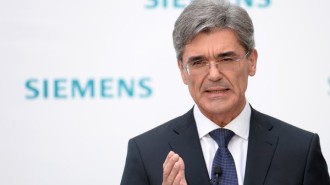 Joe Kaeser at the Siemens Press Conference where his appointment was announced.